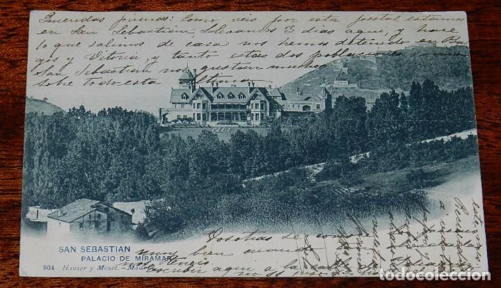 Postkarten: TARJETA POSTAL DE SAN SEBASTIAN. PALACIO MIRAMAR. 904 HAUSER Y MENET, CIRCULADA.