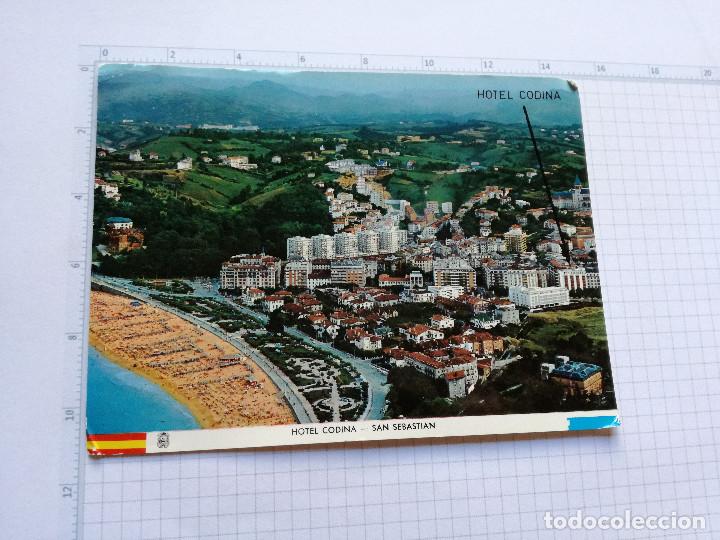 Cartes Postales: POSTAL - PAIS VASCO - GUIPUZCOA, SAN SEBASTIAN, PLAYA DE ONDARRETA Y HOTEL CODINA - ED.FOURNIER 1968