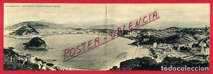 Postcards: POSTAL SAN SEBASTIAN, GUIPUZCOA, VISTA GENERAL DESDE EL MONTE IGUELDO, DIPTICO, POSTAL DOBLE, P86997