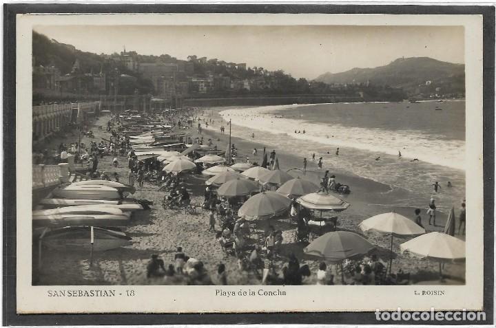 Postcards: SAN SEBASTIAN N&ordm; 18 .- PLAYA DE LA CONCHA .- FOTO L. ROISIN