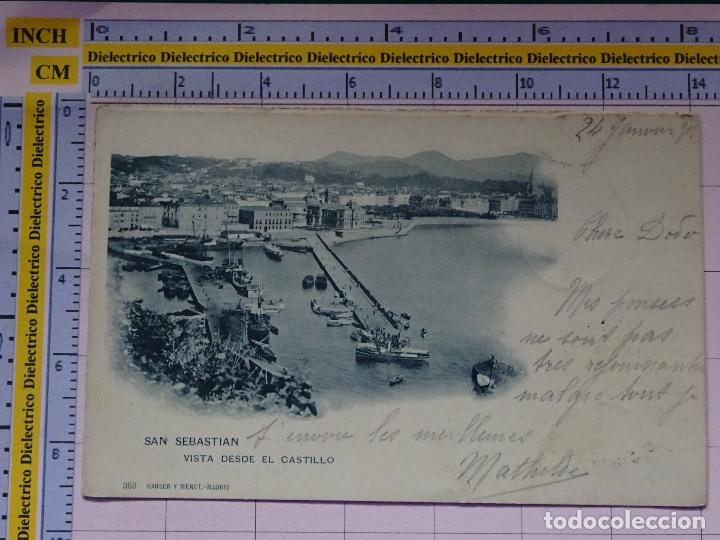 Postcards: POSTAL DE GUIP&Uacute;ZCOA. SIGLO XIX - 1905. SAN SEBASTIAN. VISTA DESDE EL CASTILLO. 353 HAUSER MENET. 780