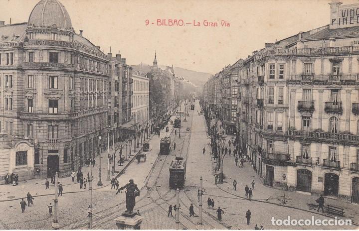 Postales: POSTAL: BILBAO. LA GRAN VIA - Foto 1