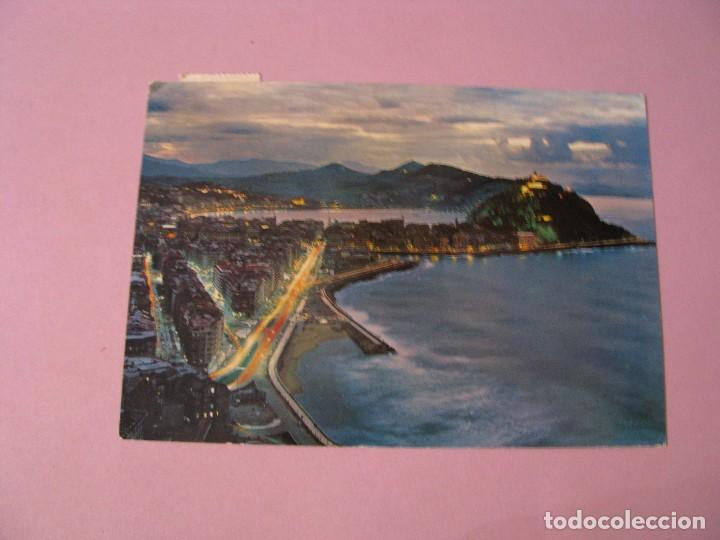 Cartes Postales: POSTAL DE SAN SEBASTIAN. VISTA NOCTURNA DESDE EL MONTE ULIA. ED. MANIPEL. CIRCULADA. 1967.