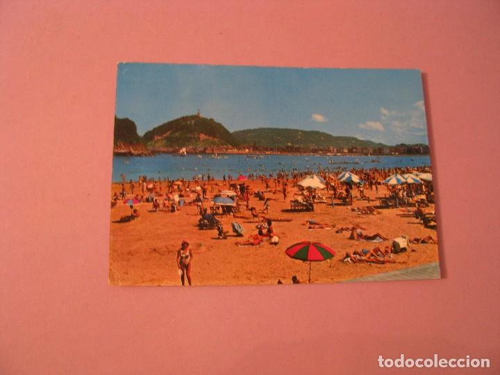 Cartes Postales: POSTAL DE SAN SEBASTIAN. PLAYA DE ONDARRETA. CIRCULADA. A&Ntilde;OS 80.