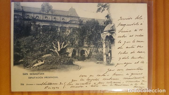 Postales: POSTAL SAN SEBASTIAN DIPUTACION PROVINCIAL HAUSER Y MENET SELLO DEL PELON