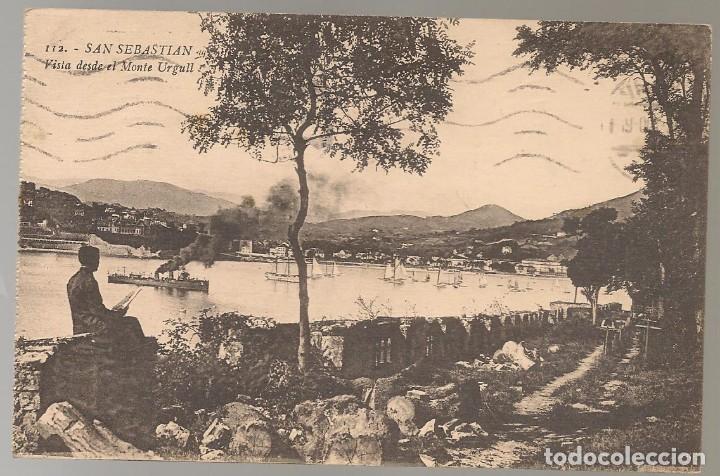 Postcards: 02136 POSTAL antigua SAN SEBASTIAN vista desde el monte Urgull