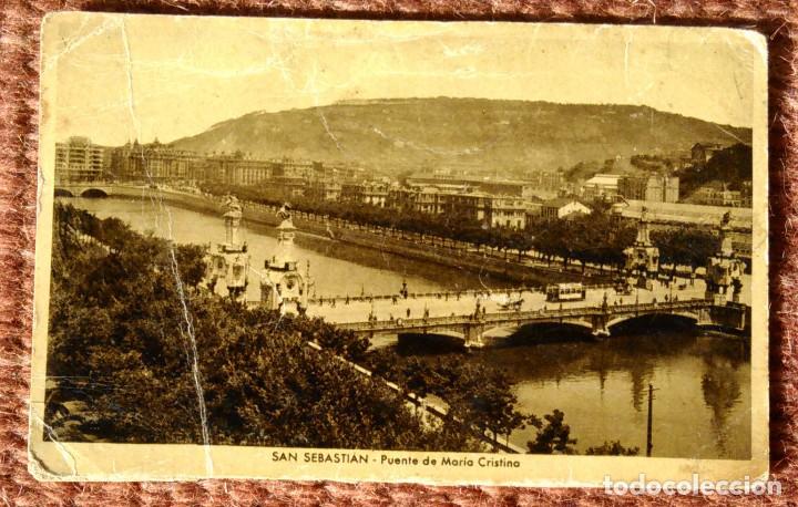 Postales: SAN SEBASTIAN - PUENTE DE MARIA CRISTINA