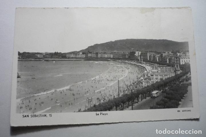 Postcards: POSTAL PLAYA S.SEBASTIAN --ESCRITA  CM
