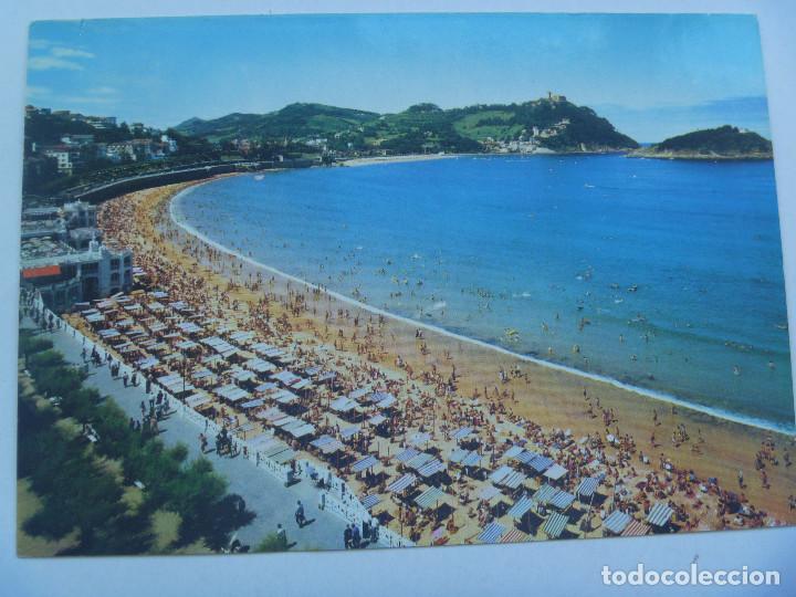 Postcards: POSTAL DE SAN SEBASTIAN : PLAYA DE LA CONCHA Y MONTE IGUELDO . 1971