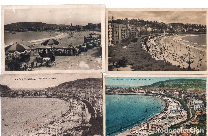 Postcards: LOTE DE 4 POSTALES DE GUIPUZCUA. SAN SEBASTIAN.