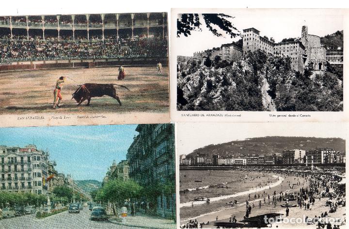 Postcards: LOTE DE 4 POSTALES DE GUIPUZCUA. SAN SEBASTIAN. SANTUARIO DE ARANZAZU.