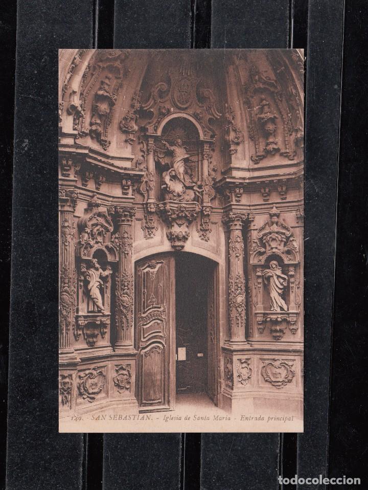 Cartes Postales: 149. SAN SEBASTIAN. IGLESIA DE SANTA MAR&Iacute;A. ENTRADA PRINCIPAL