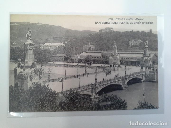 Cartes Postales: SAN SEBASTIAN. PUENTE DE MARIA CRISTINA. HAUSER Y MENET.