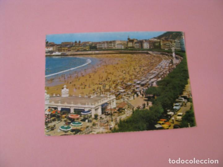 Postais: POSTAL DE SAN SEBASTIAN. PLAYA DE LA CONCHA. ED. NOVEDADES DONOSTI. CIRCULADA. 1966.