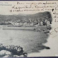 Postales: POSTAL LEQUEITIO VISTA GENERAL EDIC VALENTIN HERVIAS VIZCAYA PAIS VASCO REV SIN DIVIDIR CIRCUL 1906. Lote 136019994