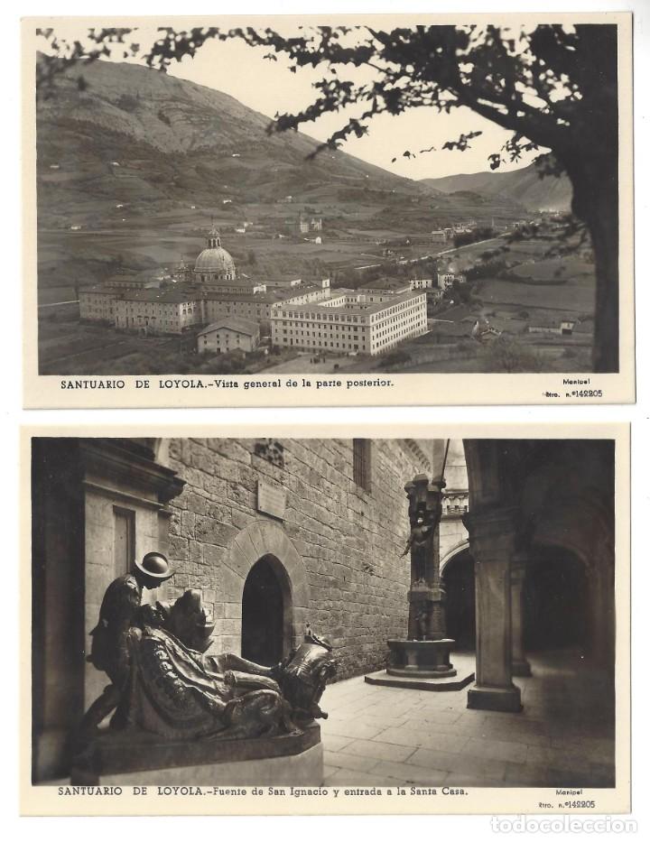 Postales: LOTE DE 2 POSTALES- SANTUARIO DE LOYOLA.- VISTA GENERAL, FUENTE S. IGNACIO. GUIP&Uacute;ZCOA- SIN CIRCULAR