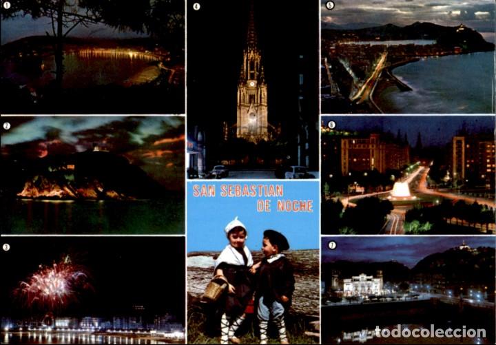 Postales: San Sebastian de noche  - 1983 - SC