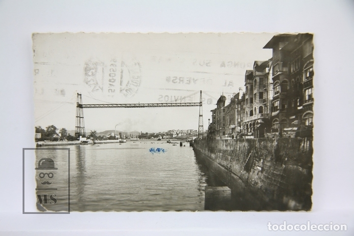 Cartoline: Postal Fotogr&aacute;fica - Portugalete, Transbordador - Vizcaya - Ediciones Garrabella - Circulada, 1959
