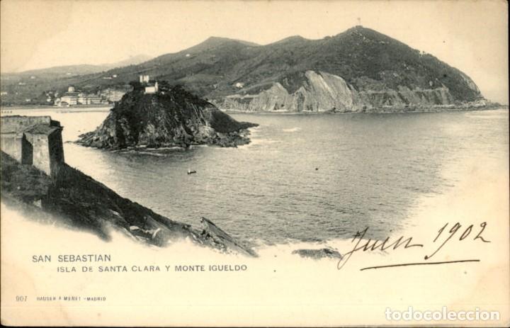 Postkarten: San Sebastian &ndash; Isla de Santa Clara y Monte Igueldo &ndash; 907 &ndash; Hauser y Menet &ndash; Sin dividir - SC