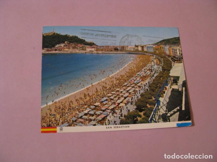 Cartes Postales: SAN SEBASTIAN. PASEO Y PLAYA DE LA CONCHA. ED. MANIPEL. CIRCULADA. 1970.
