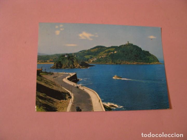 Cartes Postales: SAN SEBASTIAN. MONTE IGUELDO, ISLA SANTA CLARA Y PASEO - ATARDECER. ED. BEASCOA. ESCRITA.