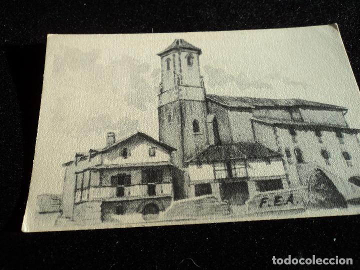 Postales: GARZAIN .- IGLESIA .- SERIE II N&ordm; 9 .- APUNTES VASCOS DEL BATZAN .CIRCULADA 1961