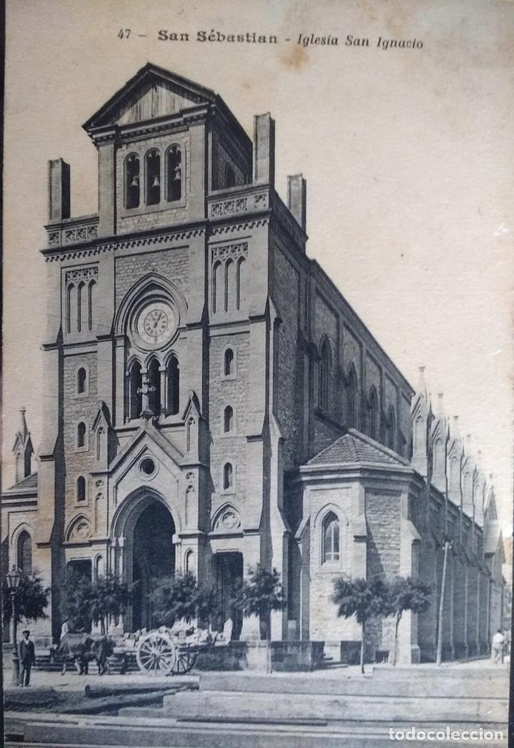 Postais: SAN SEBASTIAN, IGLESIA DE SAN IGNACIO, N&ordm; 47, SIN EDITOR VISIBLE.