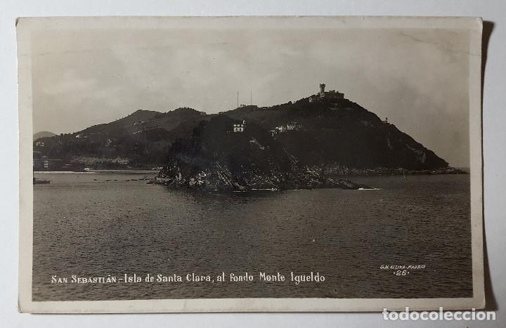 Postales: San sebastian Isla de Santa Clara fondo Monte Igueldo Ed. Fabricacion Espa&ntilde;ola