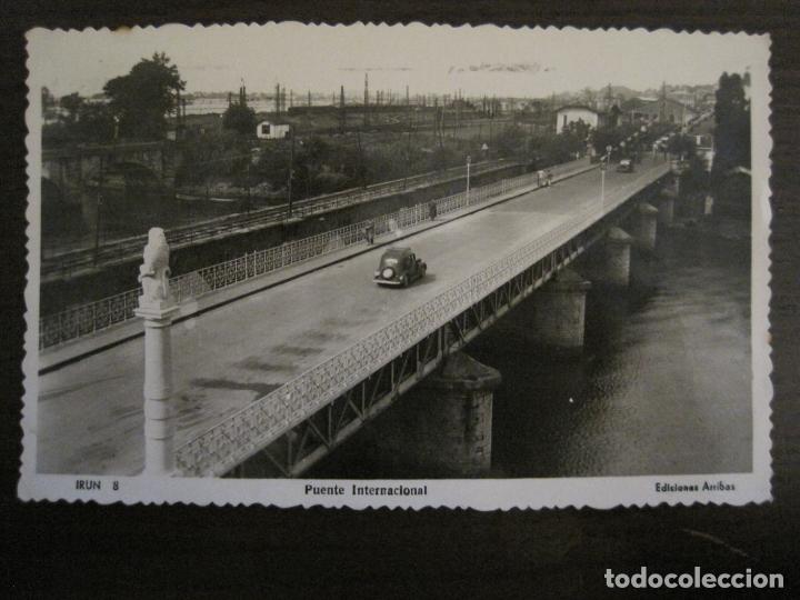 Postcards: IRUN-PUENTE INTERNACIONAL-COCHE AUTOMOVIL-8-EDICIONES ARRIBAS-POSTAL ANTIGUA-(57.024)