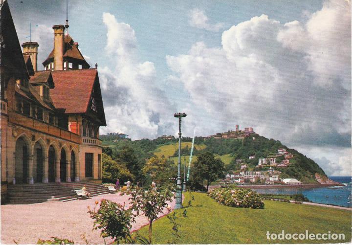 Postkarten: san sebastian, palacio de miramar y monte igueldo, guipuzcoa