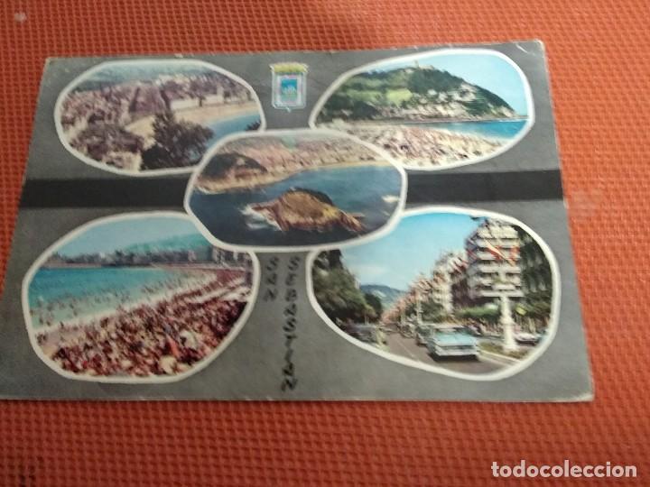 Postkarten: POSTAL SAN SEBASTIAN / VARIAS PANORAMICAS /A&Ntilde;OS 60 DONOSTIA ESCRITA
