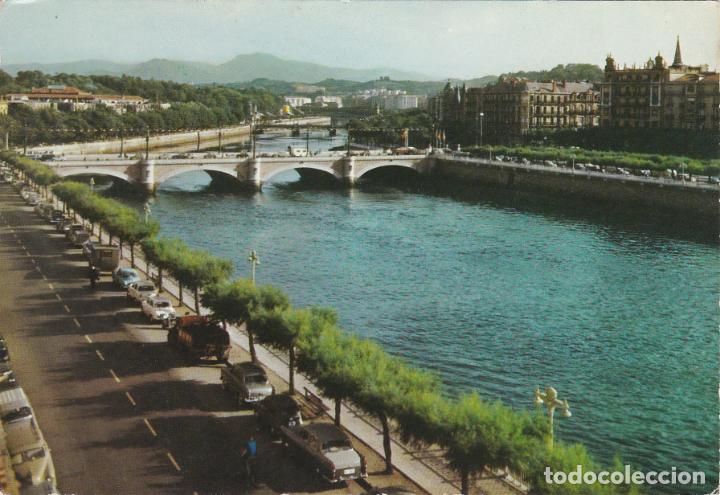 Postkarten: san sebastian, rio urumea y puentes, guipuzcoa