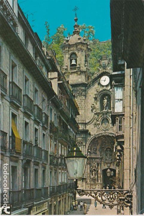 Postkarten: san sebastian, iglesia de santa maria, guipuzcoa