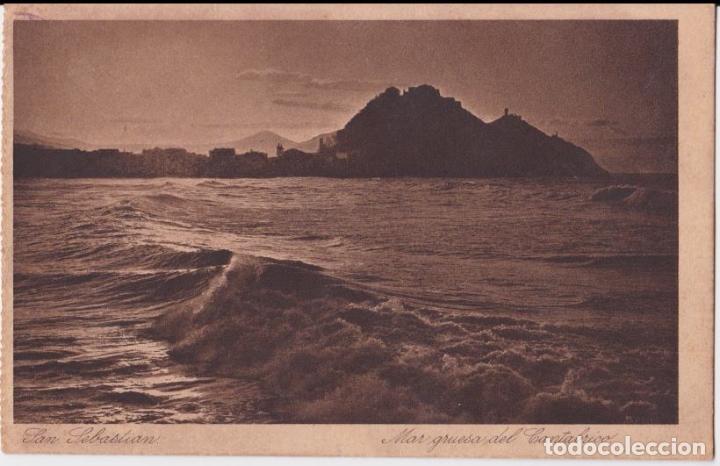 Postcards: SAN SEBASTIAN, MAR GRUESA DEL CANTABRICO - FOTO EDITOR GREGORIO G. GALARZA - ESCRITA