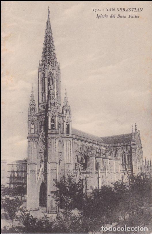 Postcards: SAN SEBASTIAN, IGLESIA DEL BUEN PASTOR - EDICI&Oacute;N G.G.GALARZA N&ordm; 151, CLICH&Eacute; GONZAL&Eacute;S - S/C