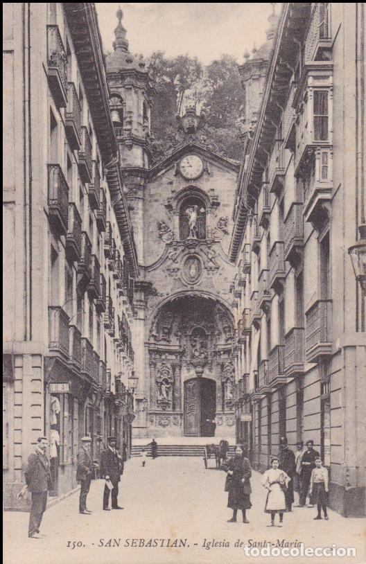 Postcards: SAN SEBASTIAN, IGLESIA DE SANTA MARIA - EDICI&Oacute;N G.G.GALARZA N&ordm; 150, CLICH&Eacute; GONZAL&Eacute;S - S/C