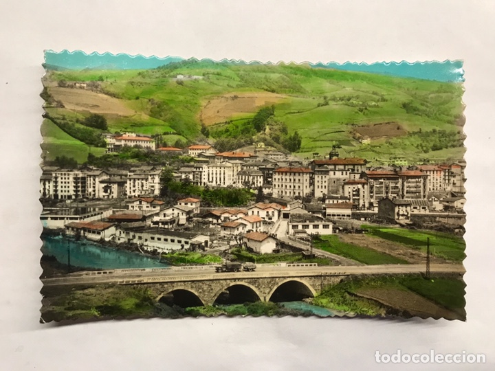 Cartoline: VILLAFRANCA DE ORIA (Guip&uacute;zcoa) Postal Coloreada (2) Vista General Edita: Exclusivas Gr&aacute;ficas Aralar