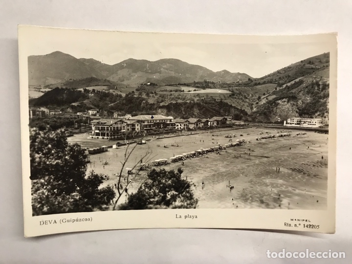 Postales: DEVA (Guip&uacute;zcoa) Postal Animada. La Playa. Edita: MANIPEL (a.1954) - Foto 1