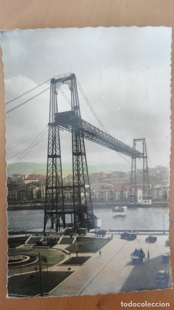 Postkarten: POSTAL BRILLO COLOR PORTUGALETE LAS ARENAS PUENTE VIZCAYA ED GARABELLA BILBAO CIRCULADA PERFECTA CON