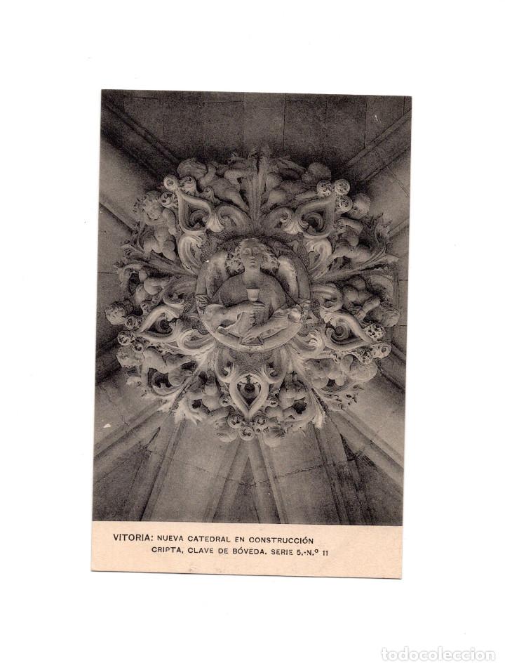 Postales: VITORIA.(&Aacute;LAVA).- NUEVA CATEDRAL EN CONSTRUCCI&Oacute;N. CRIPTA. CLAVE DE B&Oacute;BEDA. - Foto 1