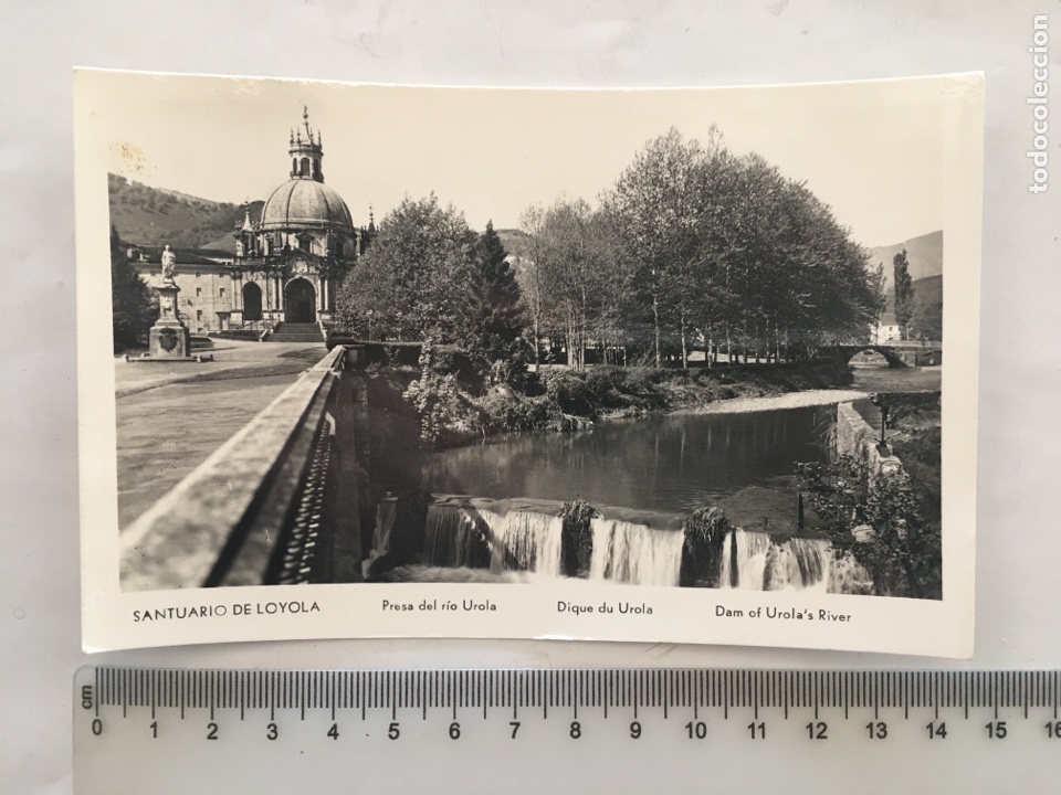 Cartoline: POSTAL. SANTUARIO DE LOYOLA. PRESA DEL R&Iacute;O UROLA. MANIPEL. H. 1950?.