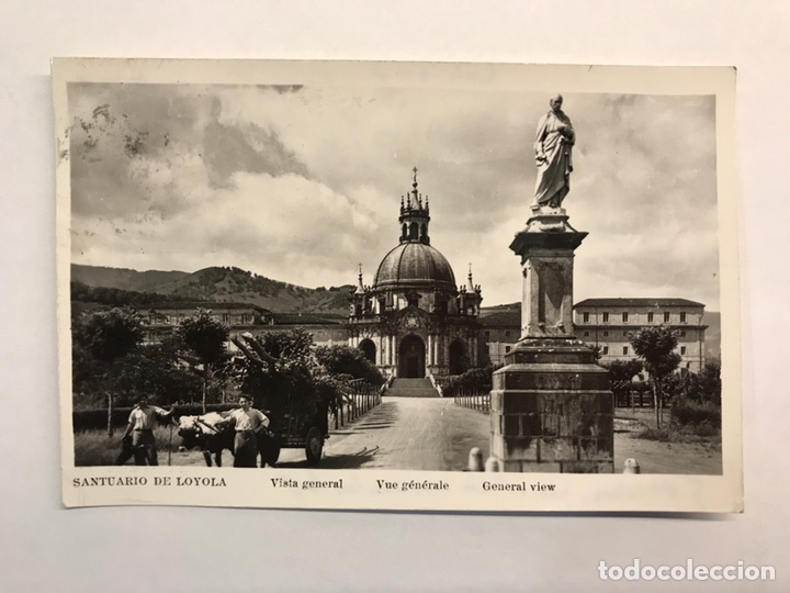Postales: SANTUARIO DE LOYOLA (Guip&uacute;zcoa) Postal ANIMADA. Vista General . Edita: Manipel (h.1950?) CIRCULADA