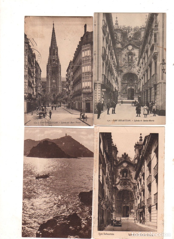 Postcards: LOTE DE 4 POSTALES DE SAN SEBASTIAN.