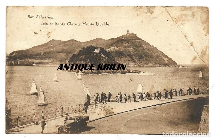 Postais: SAN SEBASTIAN .- ISLA SANTA CLARA Y MONTE IGUELDO .- HAUSER MENET
