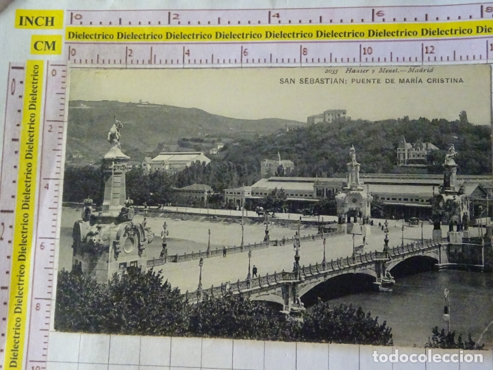 Cartoline: POSTAL DE GUIP&Uacute;ZCOA, SAN SEBASTIAN. A&Ntilde;OS 10 30. PUENTE DE MAR&Iacute;A CRISTINA. 2033 HAUSER MENET. 3130