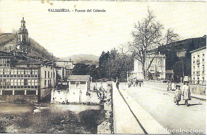 Cartes Postales: POSTAL ANTIGUA EMITIDA POR EL PERIODICO DEIA DE VALMASEDA PUENTE DEL CELEMIN