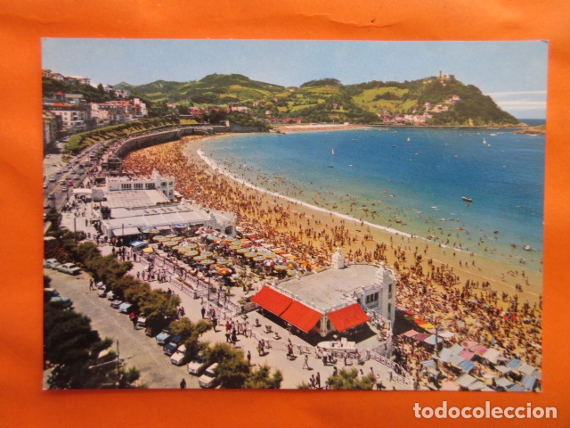 Cartes Postales: POSTAL SAN SEBASTIAN PLAYA CONCHA MONTE IGUELDO ESCRITA A&Ntilde;O 1967 - MANIPEL
