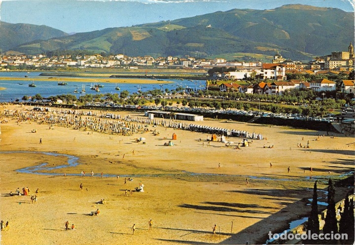 Postales: FUENTERRABIA.- LA PLAYA, AL FONDO HENDAYA