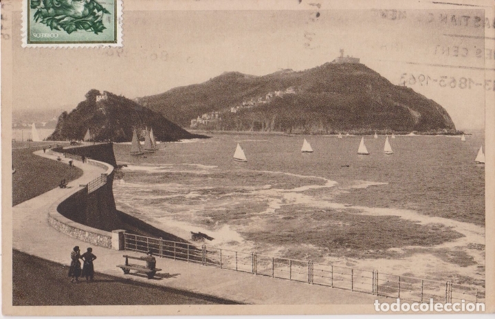 Cartes Postales: SAN SEBASTIAN, PASEO NUEVO - FOTO GALARZA N&ordm; 142 - CIRCULADA