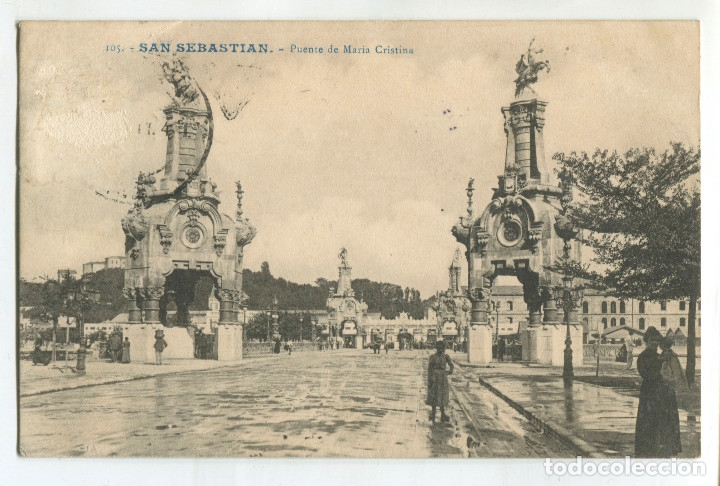 Cartoline: San Sebastian. Puente de Maria Cristina. 105, Edici&oacute;n G.G. Galarza (13,9x9cm)